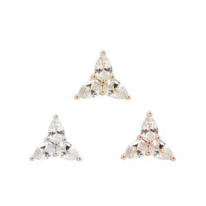 3 Little Pears Threadless End with CZ