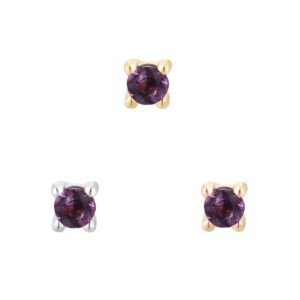 Prong Gem Threadless End with Amethyst