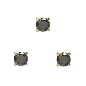 Prong Gem Threadless End with Black Diamond