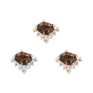 Bones + Honey Threadless End with Smoky Quartz