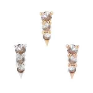Bowery Threadless End with Reverse Set CZ