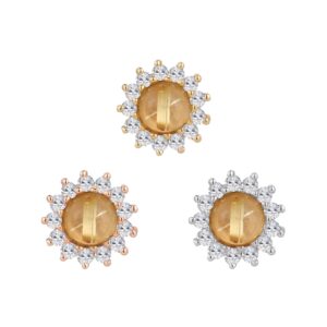 Delphine Threadless End with Rutilated Quartz