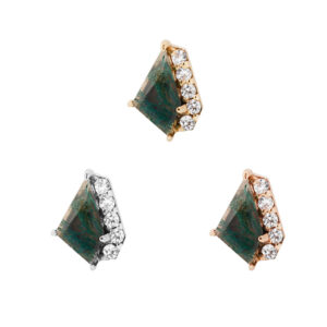 Elevate Threadless End with Moss Agate