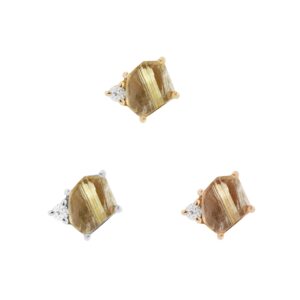 Elicit Threadless End with Rutilated Quartz