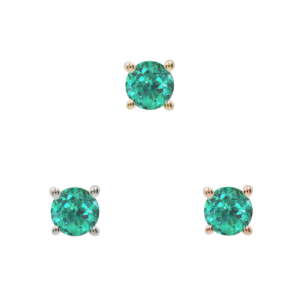 Prong Gem Threadless End with Emerald (Lab Grown)