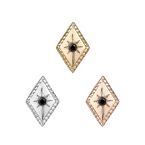 Etoile Threadless End with Black Diamond