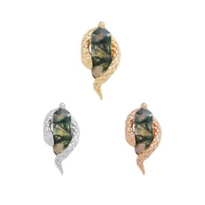 Eve Was Framed Threadless End with Moss Agate