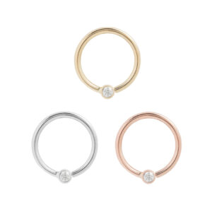 Fixed Bezel 2mm Bead Ring with CZ