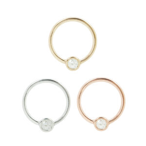 Fixed Bezel 3mm Bead Ring with CZ
