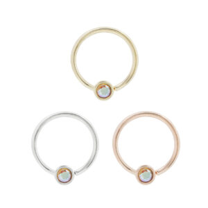 Fixed Bezel 3mm Bead Ring with Mercury Mist Topaz