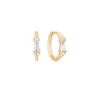 Maeve Huggie with White Topaz + Sapphire