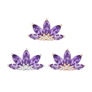 Valentina Threadless End with Amethyst