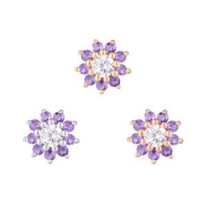 Eloise Threadless End with Amethyst