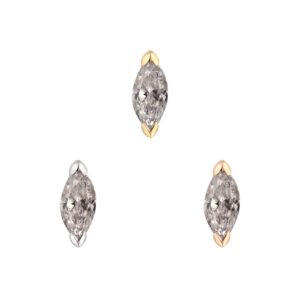Zuri Threadless End with Grey Diamond