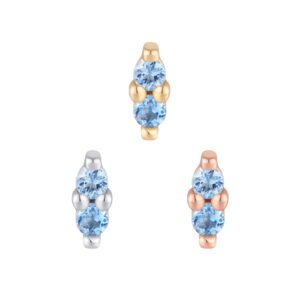 Mishka 2 Threadless End with London Blue Topaz