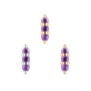 Mishka 3 Threadless End with Amethyst