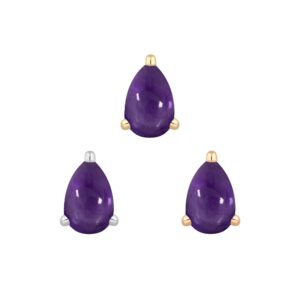Pear Prong Threadless End with Amethyst
