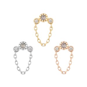 Halston Threadless End with Grey Diamond