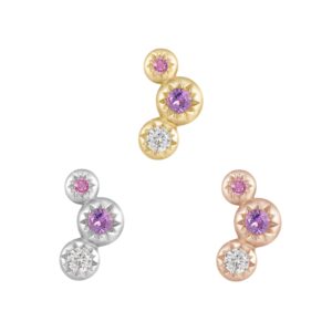 Dig It Threadless End with Amethyst + Pink Sapphire + White Topaz