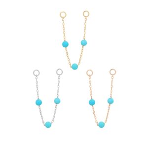 3 Bead Chain with Turquoise