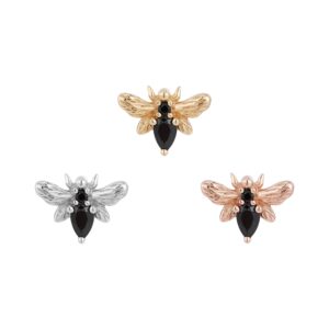 Bee Chic Threadless End with Black Spinel