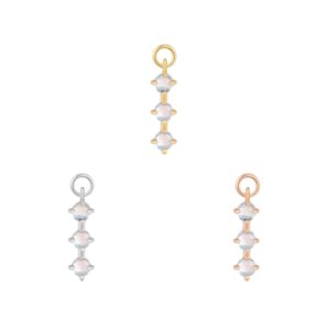 XOXO Charm with Rainbow Moonstone