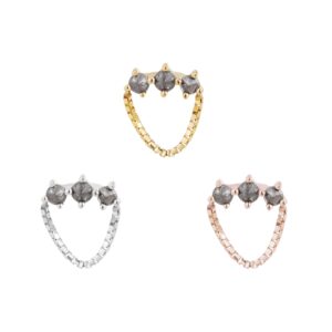 Halston Threadless End with Reverse Set Grey Diamond
