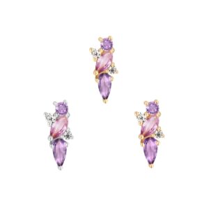 Visionary Threadless End with Amethyst + Pink Sapphire