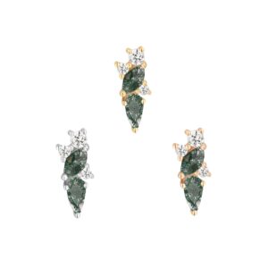 Visionary Threadless End with Moss Agate