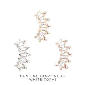 GSTQ Threadless End with Diamond + White Topaz