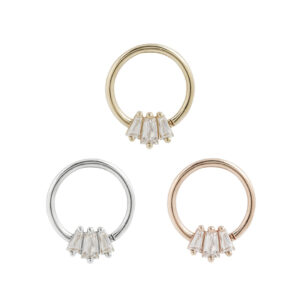 Gemma Trios Seam Ring with CZ