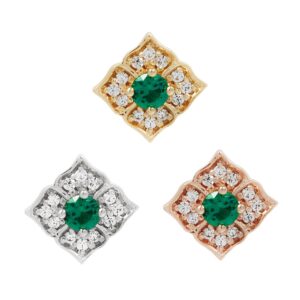 Grace Threadless End with Green Spinel