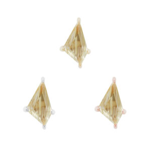 Limelight Threadless End with Rutilated Quartz