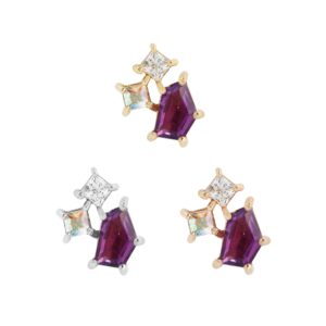 Lyra Threadless End with Amethyst + Mercury Mist Topaz