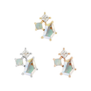 Lyra Threadless End with Mercury Mist Topaz + Opal