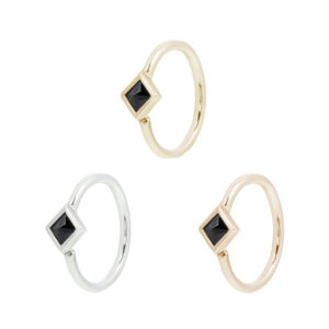 Mae Seam Ring with Reverse Set Black Spinel