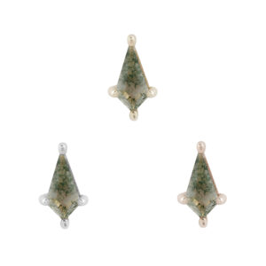 Soho Mini Threadless End with Moss Agate