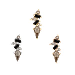 Mixt Threadless End with Smoky Quartz + Black Spinel