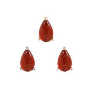 Pear Prong Threadless End with Garnet