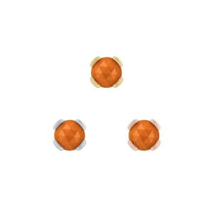 Peekaboo Threadless End with Sandblasted Orange Garnet