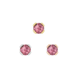 Peekaboo Threadless End with Pink Tourmaline
