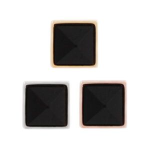 Pyramid Bezel Gem Threadless End with Reverse Set Agate