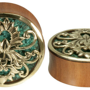 Rider Plugs - Saba Wood + Turquoise