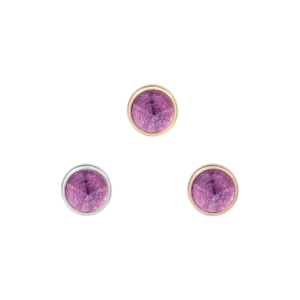 Round Bezel Gem Threadless End with Reverse Set Amethyst