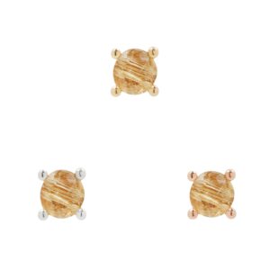 Prong Gem Threadless End with Rutilated Quartz