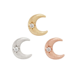 Moonshine Satin Threadless End with CZ
