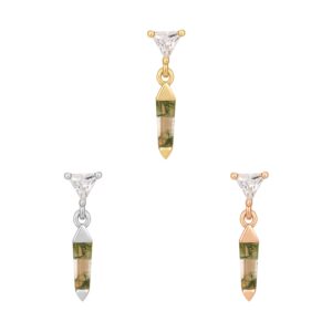 Savvy Threadless End with Moss Agate