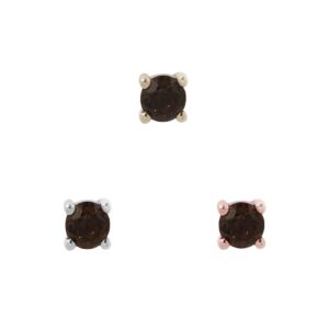 Prong Gem Threadless End with Smoky Quartz