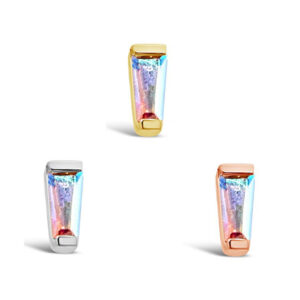 Tapered Baguette Threadless End with Mercury Mist Topaz
