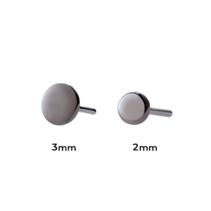 Disk High Polish Black Rhodium Threadless End